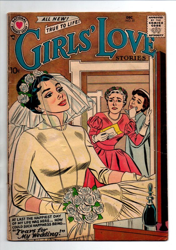 Girls' Love Stories #51 - Bride cover - Romance - DC Comics - 1957 - VG