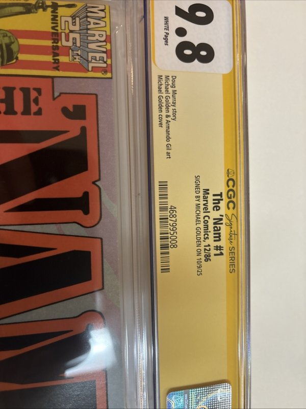 Nam (1986) # 1 (CGC 9.8 SS) Signed Michael Golden • Marvel Comics