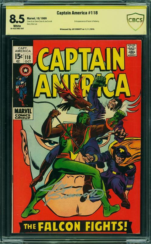 Captain America #118 (Marvel, 1969) CBCS 8.5 Joe Sinnott Sig