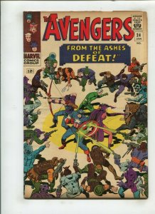 AVENGERS #24 (7.0) FROM THE ASHES OF DEFEAT!! 1965