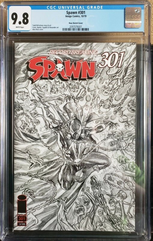 Spawn #301 (Image 2019) 1/666 Alex Ross Sketch Variant NM/MT CGC 9.8 HIGH Grade