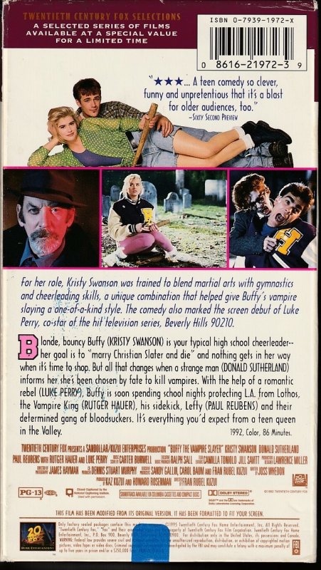 Buffy the Vampire Slayer VHS The Original Slayer !!!