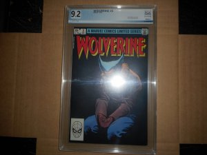 WOLVERINE LIMITED SERIES # 3 BEAUTIFUL CLASSIC FRANK MILLER COVER & ART PGX 9.2