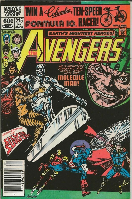 Avengers #215 ORIGINAL Vintage 1982 Marvel Comics Silver Surfer Tigra 71486024583