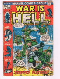 War Is Hell #5 VG Marvel Comics Group Comic Book War Army 1973 DE8