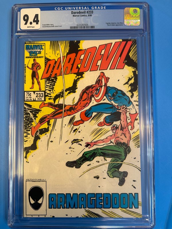 Daredevil #233 CDGC 9.4 WP (1986) KEY / NEW SLAB