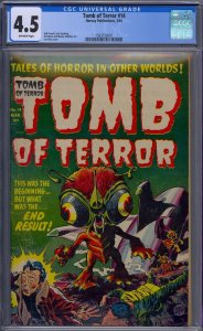 TOMB OF TERROR #14 CGC 4.5 LEE ELIAS PRE-CODE HORROR