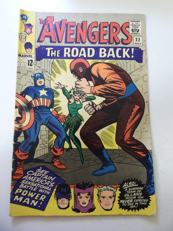 The Avengers #22 (1965) VG Condition 1/4 Spine Split