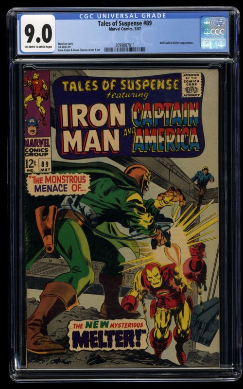 Tales Of Suspense #89 CGC VF/NM 9.0 Red Skull Iron Man Captain America!