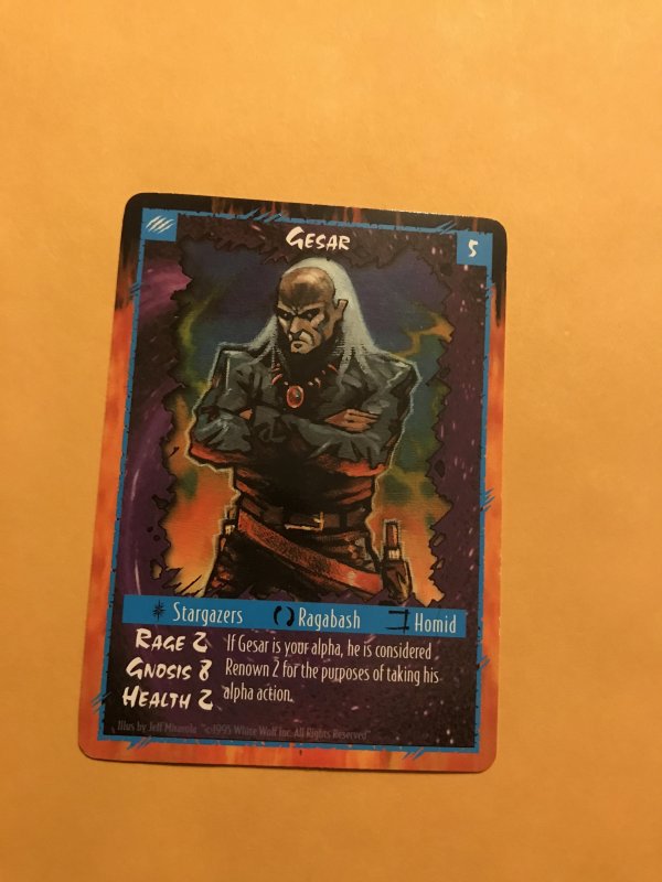 GESAR : RAGE Werewolf Unlimited Character Card; White Wolf TCG, Rare