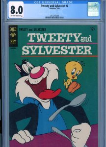 Tweety and Sylvester 2  CGC 8.0  1966  High Grade Silver!