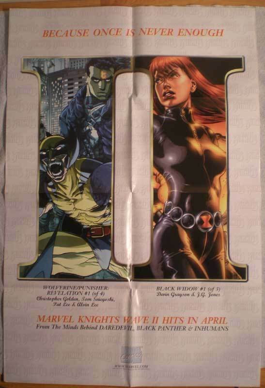 MARVEL KNIGHTS Promo poster, 24x36, 1999,  Unused, more Black Widow in store