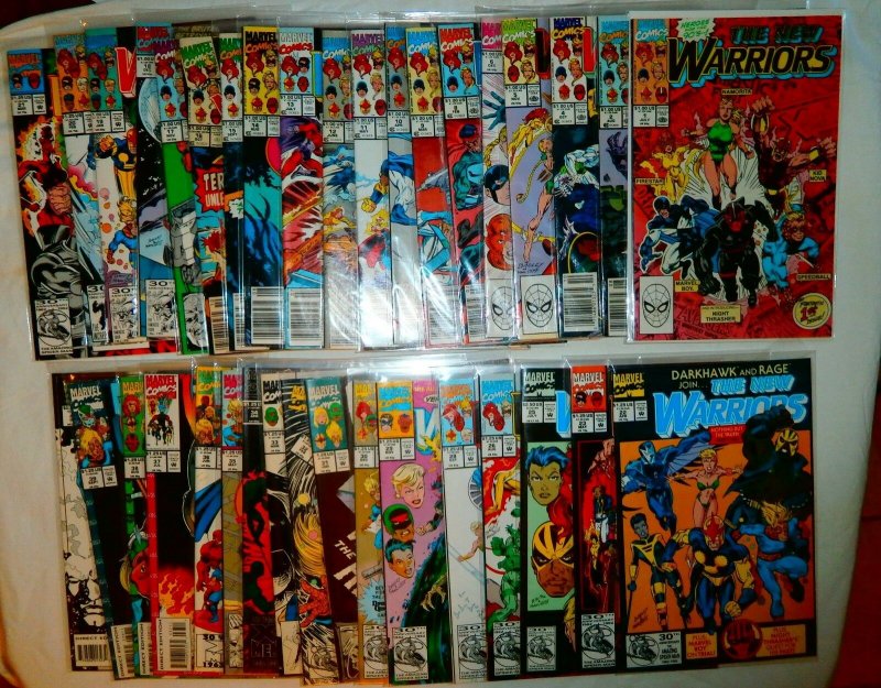 New Warriors V1 #1-53+ (no 3,7,24,27) +Firestar Speedball Nova, comics lot of 69