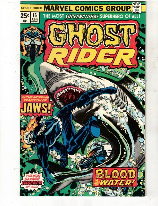 Ghost Rider #16 (1976) VF/NM  PRICE DROP!  GR vs Jaws! BEANTOWN CERTIFICATE WOW!