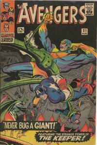 Avengers #31 ORIGINAL Vintage 1966 Marvel Comics Captain America Stan Lee