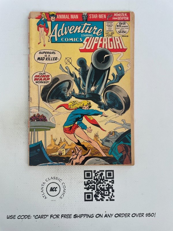 Adventure Comics # 420 VG DC Comic Book Supergirl Superman Batman Flash 6 SM13