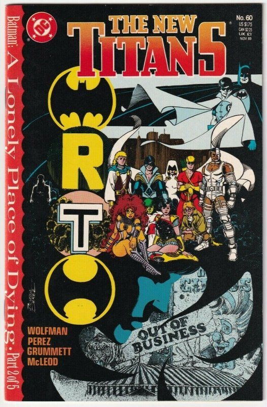 The New Titans #60 Batman November 1989 DC