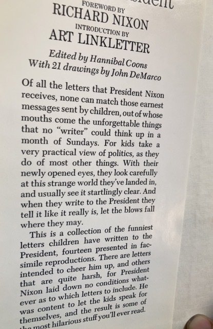 Dere mr. President, LINKLETTER with forward by Nixon,1971