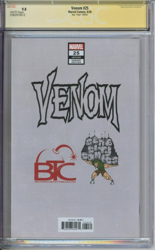Marvel Comics Venom #25 (B) CGC Signature Series 9.8 Signed By Kael NGU