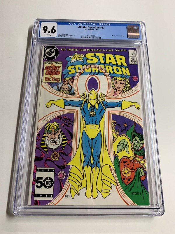 All-star Squadron 47 Cgc 9.6 White Pages Dc Comics Early Todd Mcfarlane Art