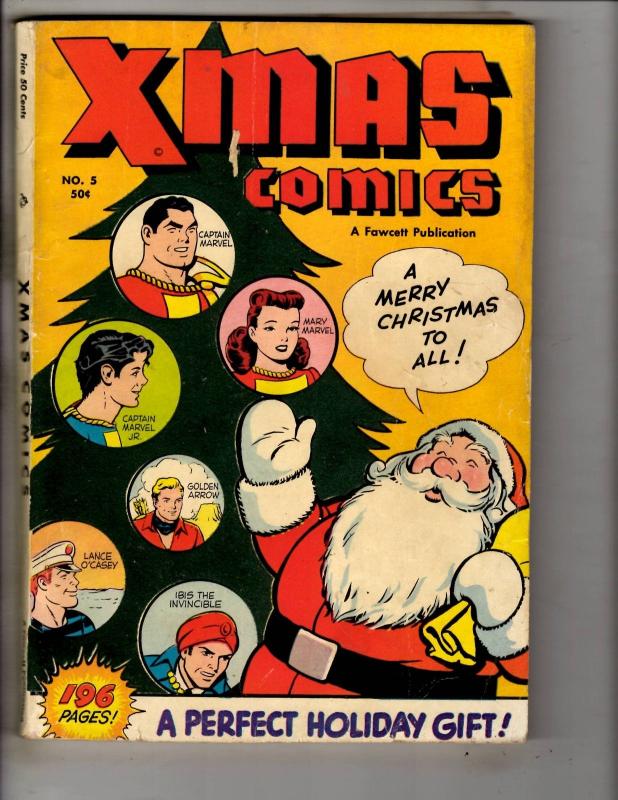 X-Mas Comics #5 FN/VF Fawcett Golden Age Comic Book Captain Marvel Santa 14 J883