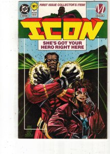 Icon #1 (1993) 1st issue Black Super Hero! VF/NM High-Grade Key DC'S MILESTONE!