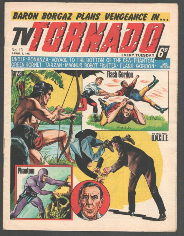 TV Tornado #13 1967-British-Man From UNCLE-Phantom cover-Tarzan-Superman-Gree...