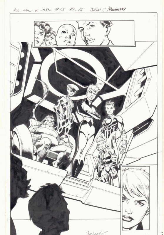 All-New X-Men #13 p.16 - Inhumans Splash - 2016 art by Mark Bagley