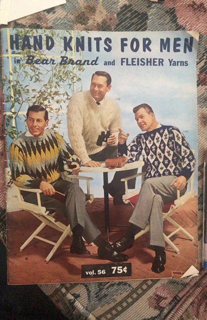 Hand knits for men in bear brand and Fleisher yarns book