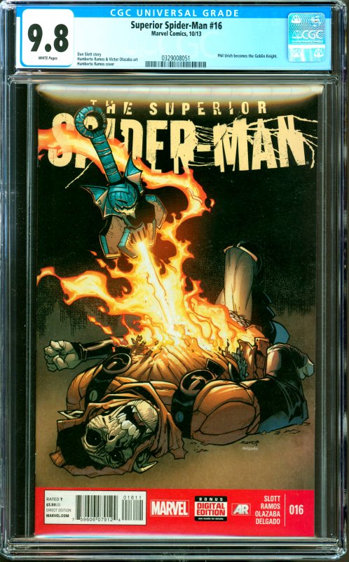 Surperior Spider-Man #16 CGC Graded Phil Urich becomes the Goblin Knight