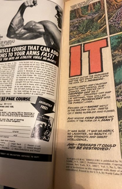 Supernatural Thrillers #1 (1972)the thing couldn't die