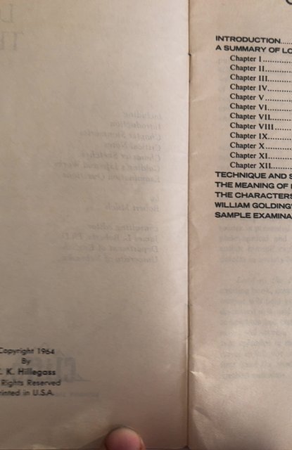 Lord of the Flies-Cliffs Notes 1964,C all my Biblio!