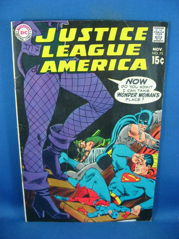 JUSTICE LEAGUE OF AMERICA 75 VG F BLACK CANARY GREEN ARROW 1969