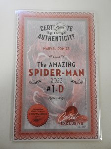 The Amazing Spider-Man #1 Campbell Cover D (2022) Signed by Campbell Cert sealed