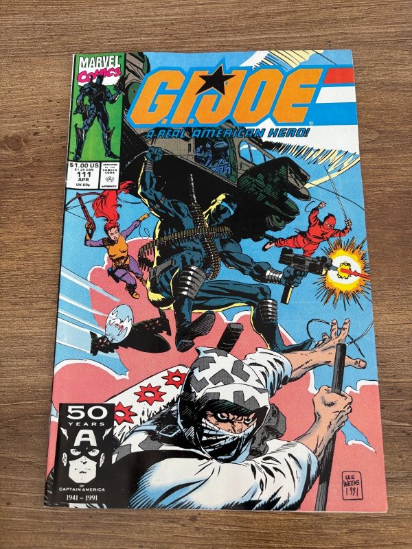 G.I. Joe # 111 NM- Marvel Comic Book Snake Eyes Duke Cobra Storm Shadow 5 J441