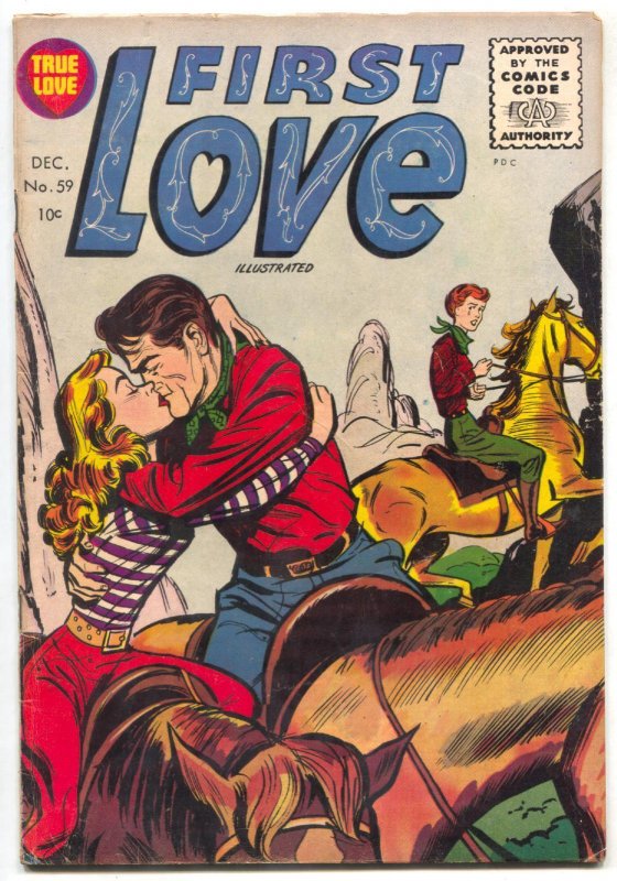 First Love Illustrated #59 1955- Western Romance cover- Harvey comics FN