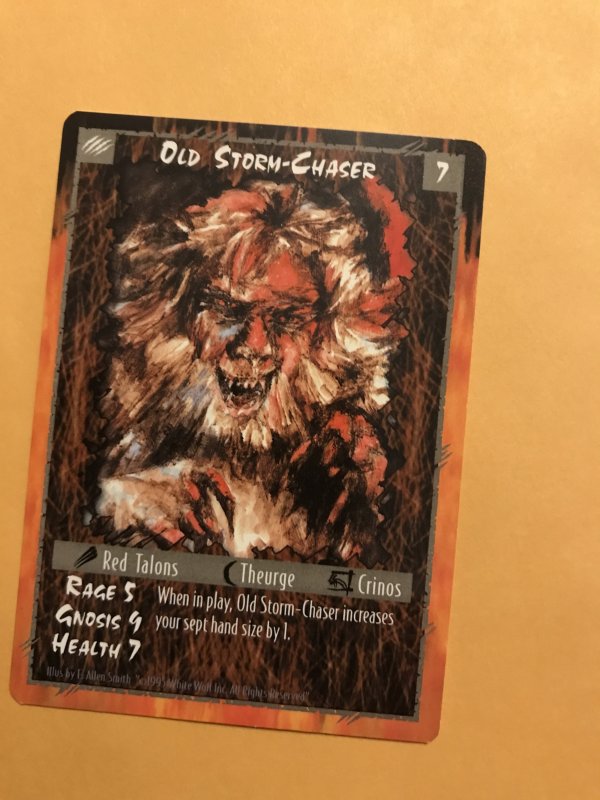 OLD STORM CHASER : RAGE Werewolf LIMITED Character Card; White Wolf TCG, Rare