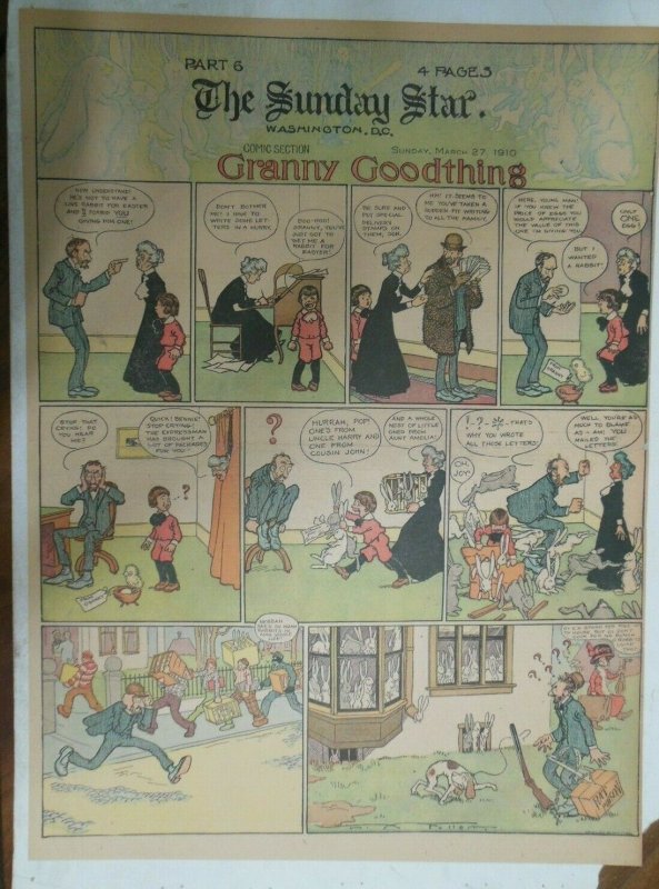 Granny Goodthing Sunday Page by Follett  from 3/27/1910 Full Page Size!