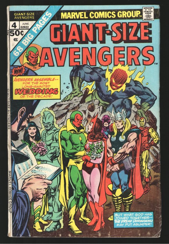 AVENGERS GS#4 VG/F WEDDING VISION and SCARLET WITCH!