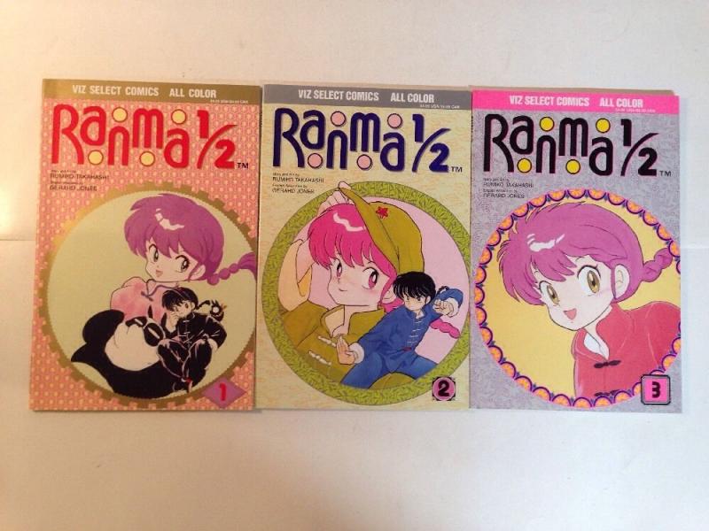 Ranma 1/2 1-3 Near Mint Lot Set Run 