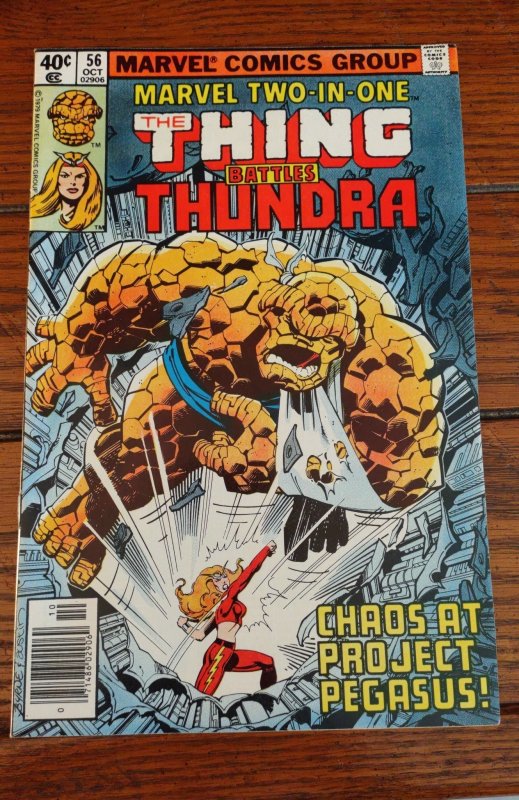 Marvel Two-In-One #56 1979 Higher Grade Newsstand Copy Thing Battles Thundra