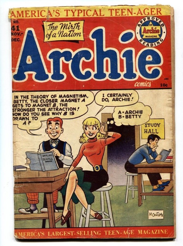 ARCHIE COMICS #41 comic book 1949-BETTY & VERONICA-BOB MONTANA ART G