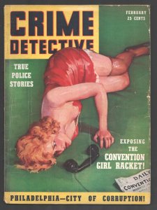 Crime Detective 2/1939-Spicy abused woman in stocking cover-Violence-exploita...