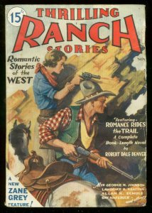 THRILLING RANCH STORIES PULP #1-NOV 1933-ZANE GREY-WEST VG