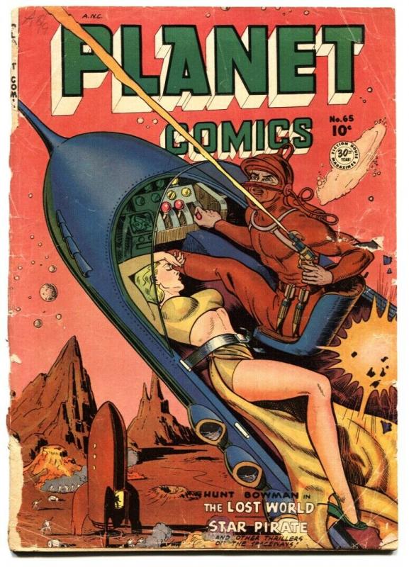 Planet Comics #65 1951- Fiction House Golden Age- Rocket Headlights cover P