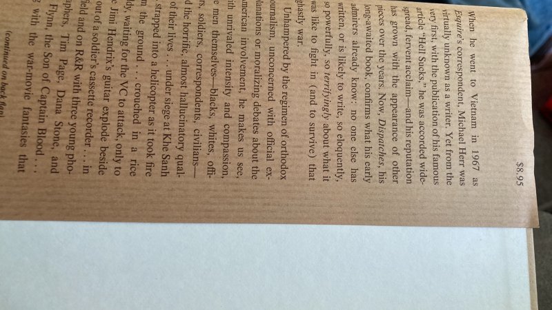 Dispatches, HERR, 1978/7 print, 260p,HCDJ