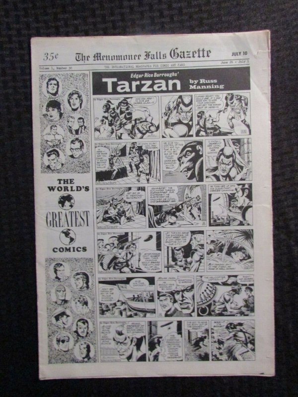 1972 July 10 MENOMONEE FALLS GAZETTE Comic Weekly #30 FN 6.0 Flash Gordon Tarzan