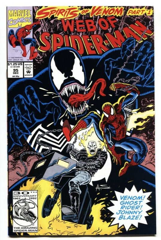 Web of Spider-Man #95 Venom cover-Ghost Rider-comic book