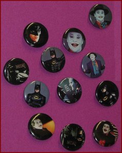 BATMAN JOKER 1989 MOVIE BUTTON SET  12 DIFF NICHOLSON