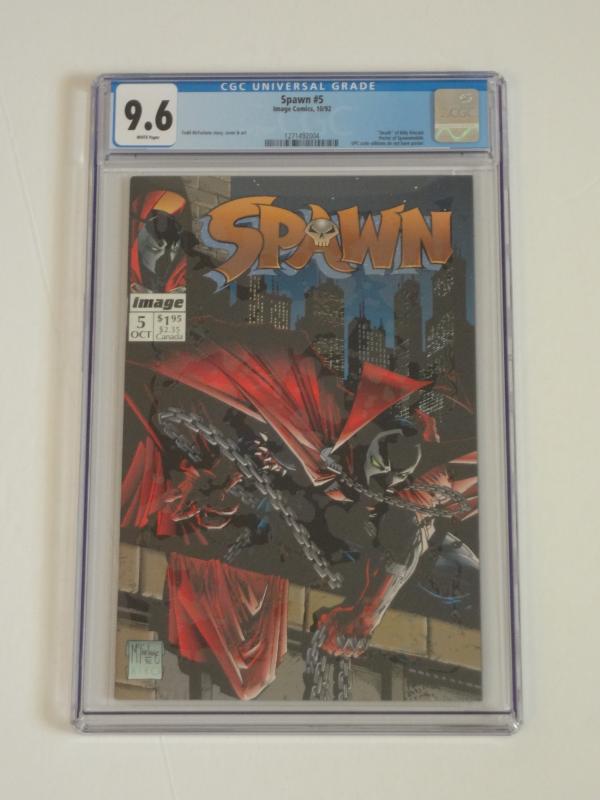 Spawn #5 CGC 9.6; Introduction & death of Billy Kincaid!!!